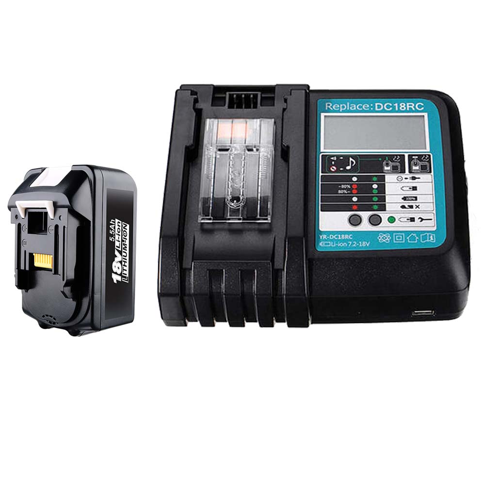 BL1850 5Ah & For Makita DC18RF/RC Li-ion Rapid Replacement Battery Charger | 14.4V-18V with Digital Display