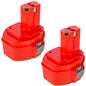 For Makita 14.4V Battery 4.8Ah Replacement | PA14 Battery  2 Pack  Red