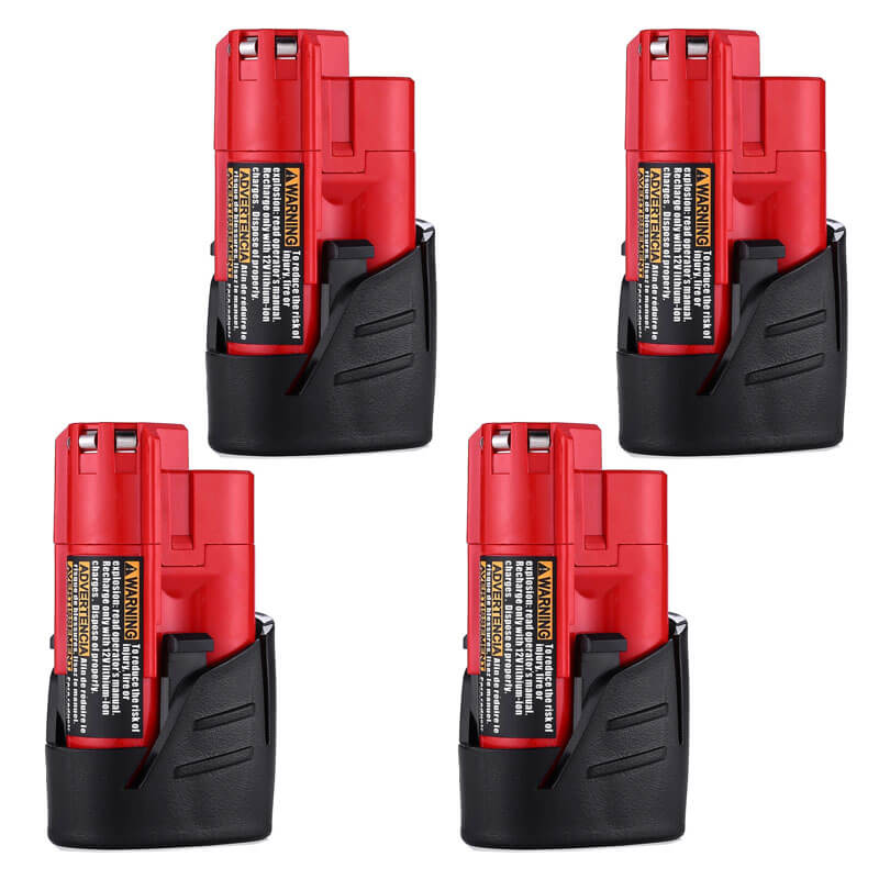 For Milwaukee M12 3.5Ah Replacement Battery | M12B Battery 4 Pack