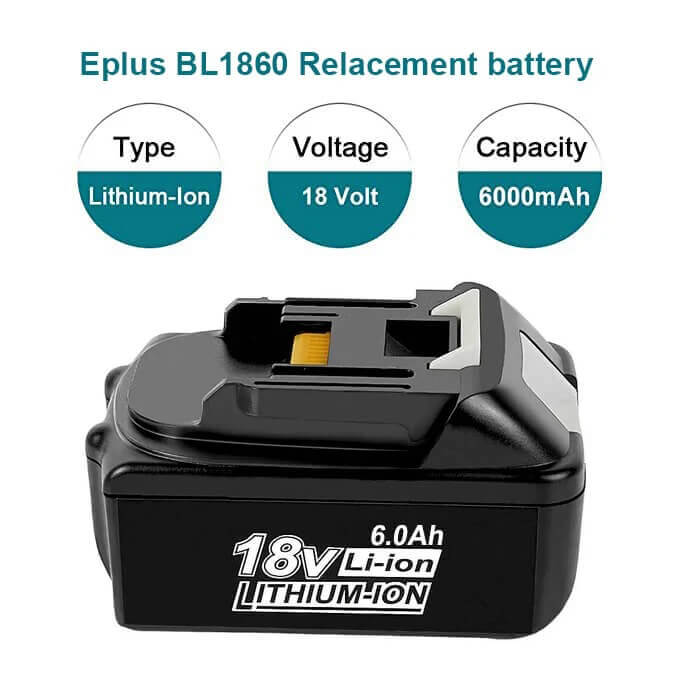 For Makita 18V Battery 6Ah Replacement | BL1860B Batteries 2 Pack (LED Indicator)