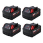 For Milwaukee 18V Battery 5Ah Replacement | M 18 Batteries 4 Pack