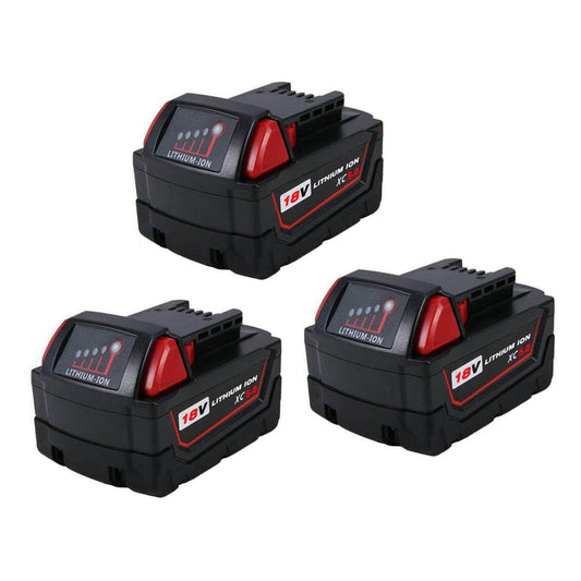 For Milwaukee 18V Battery 5Ah Replacement | M18 Batteries 3 Pack