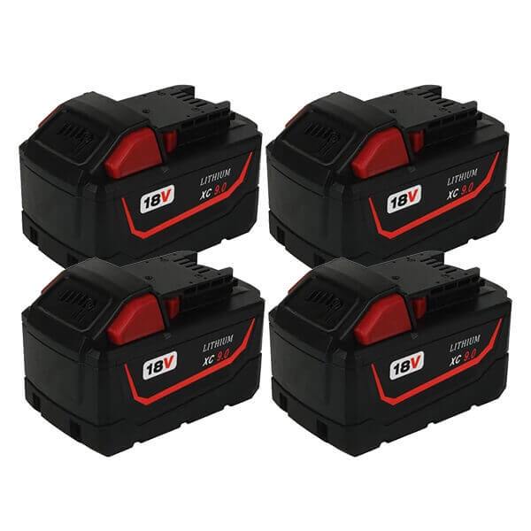 Clearance | For Milwaukee 18V Battery 9Ah Replacement |  M18 Batteries 4 Pack