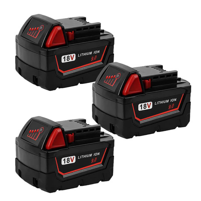 For Milwaukee 18V Battery 9Ah Replacement |  M18 Batteries 3 Pack